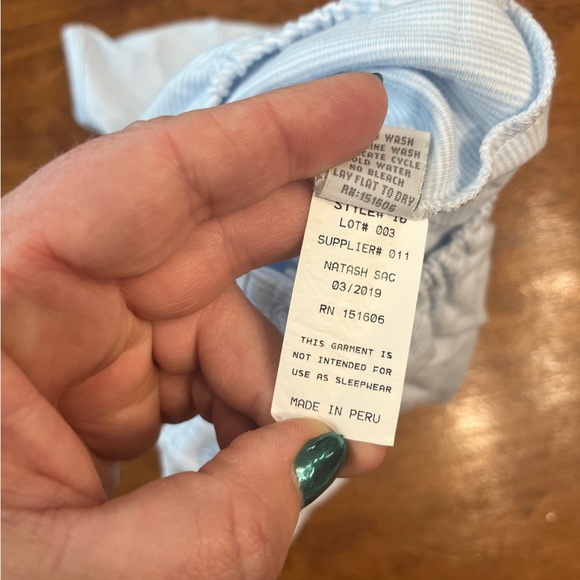 Squiggles Light blue striped 100% Pima cotton gray dog bubble size 6-9 months - Picture 5 of 8